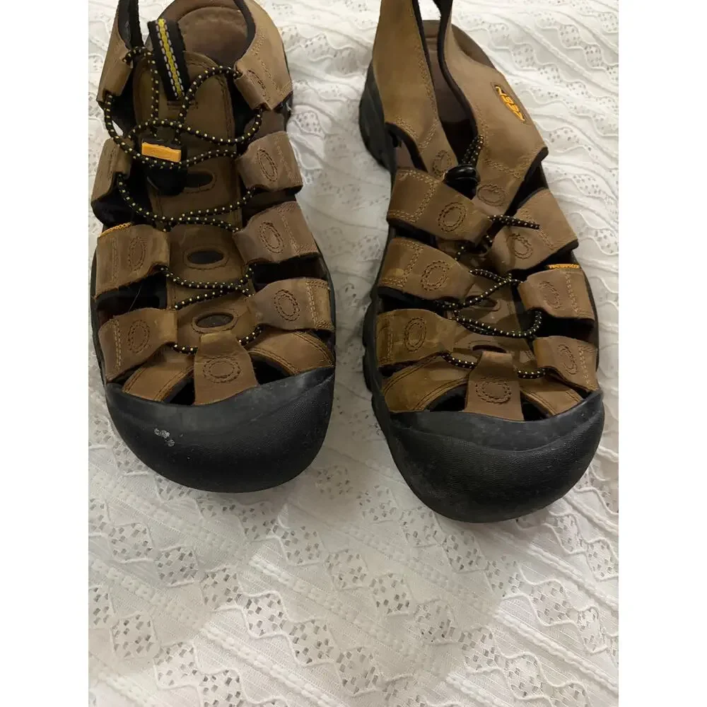 KEEN Men's Newport Brown Leather Waterproof Hiking Sandals Size 15 US EU 48